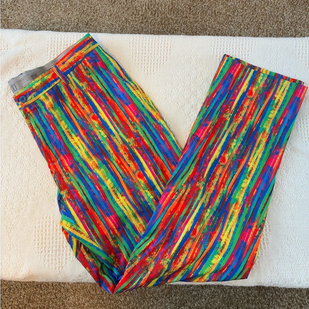 Hreski Colorful Striped Golf Pants
